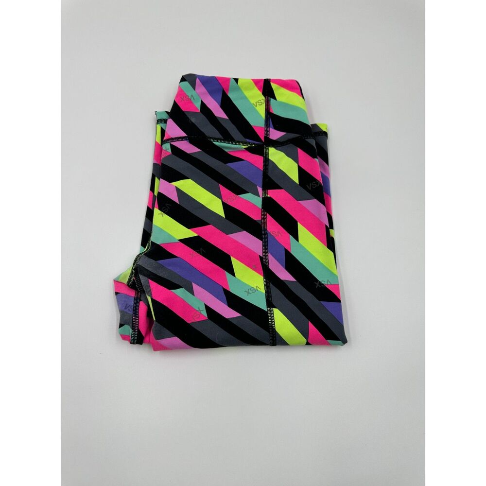 Victoria Secret X SPORT Leggings Capri Sz M Active Bottom Neon Colors EUC